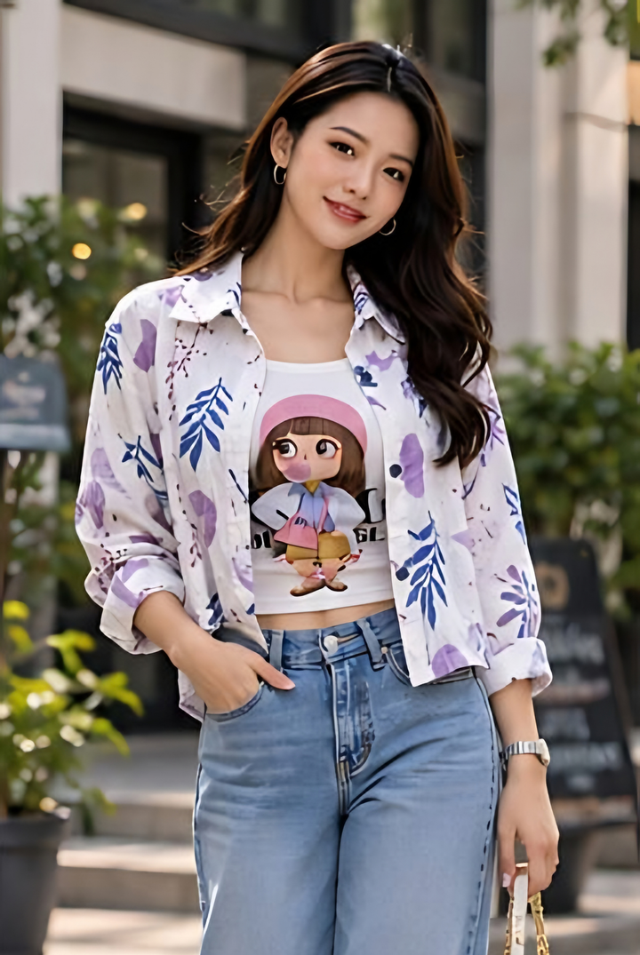 Botanical Crop Shirt + Inner