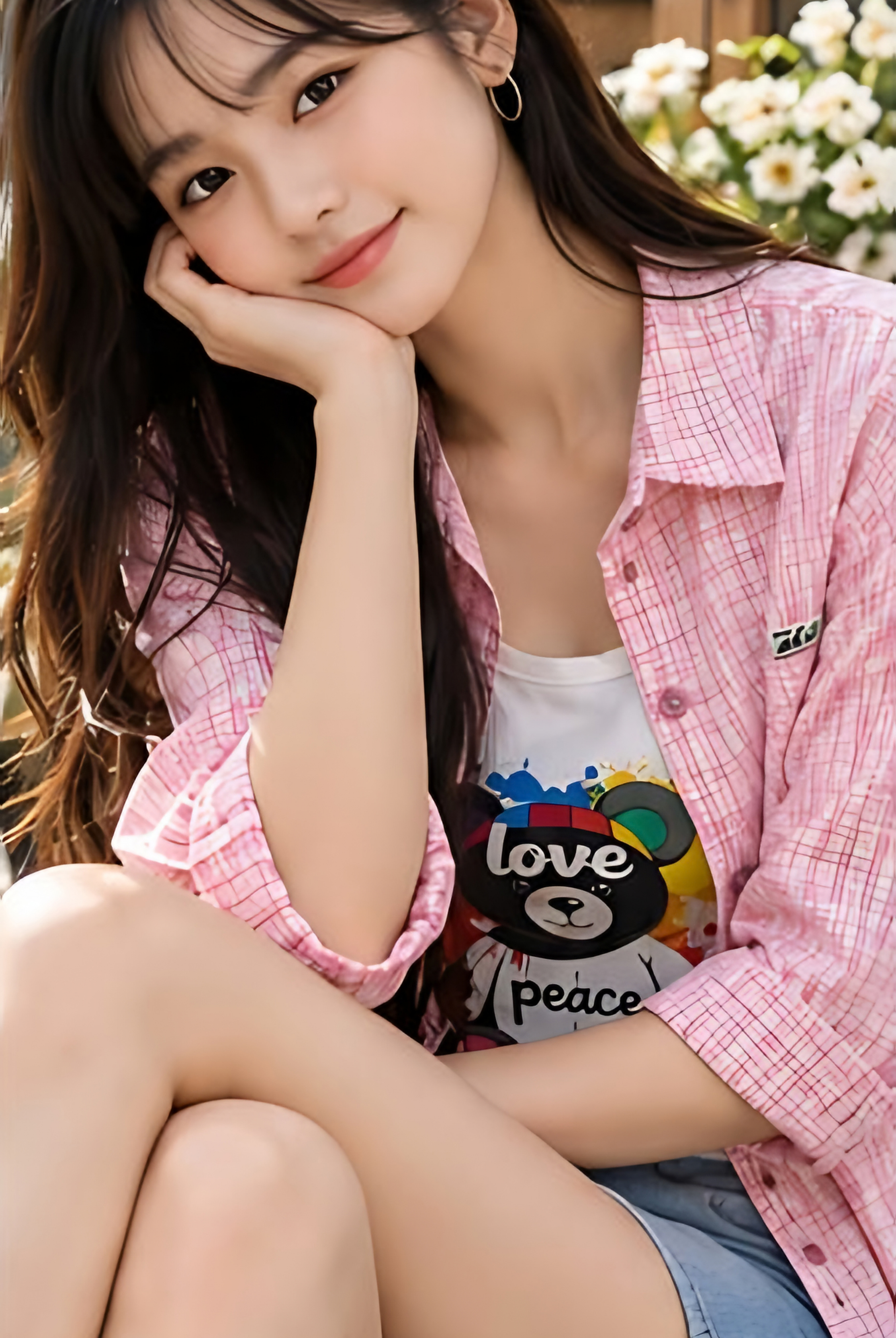 Pastel Check Shirt + Graphic Inner