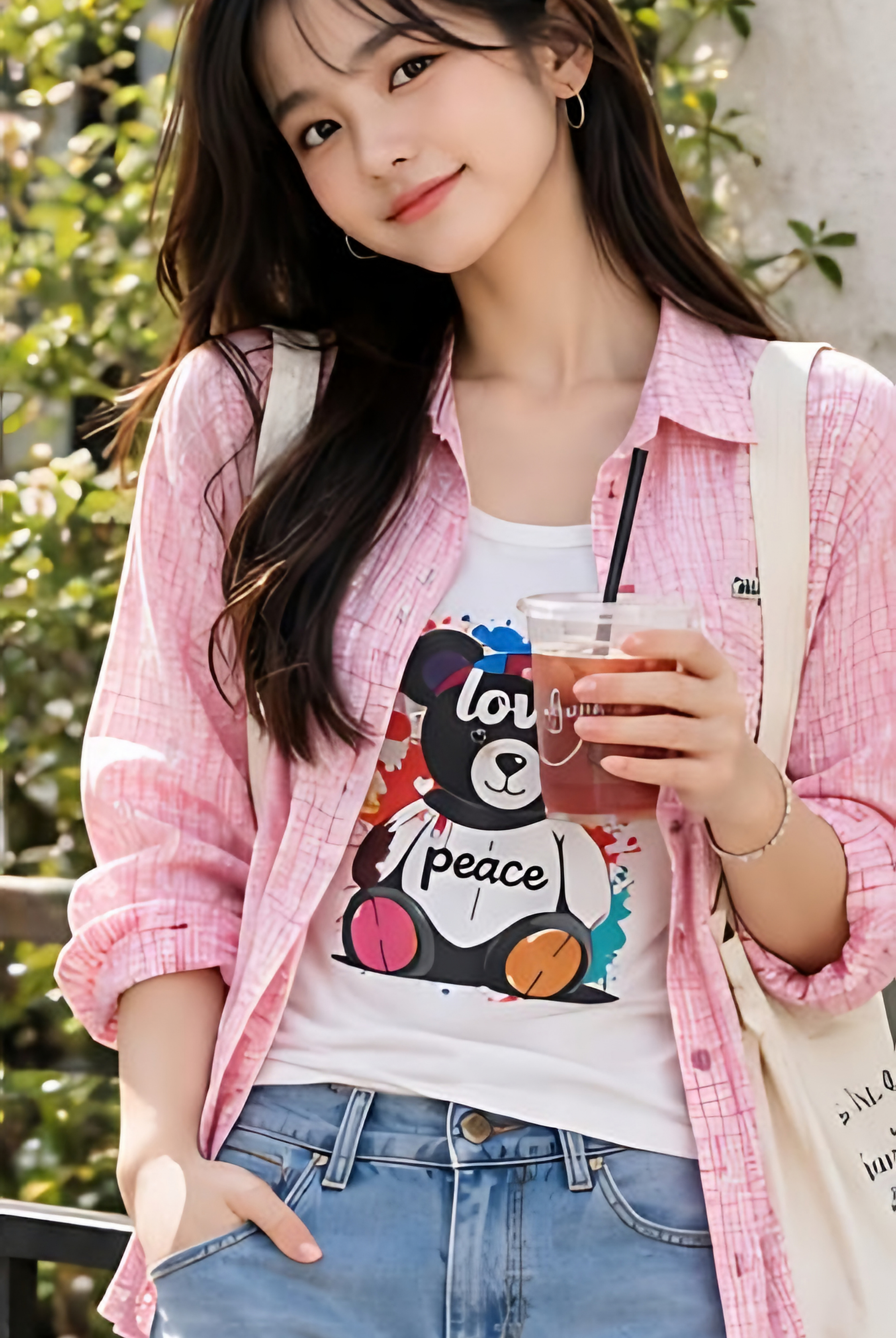 Pastel Check Shirt + Graphic Inner