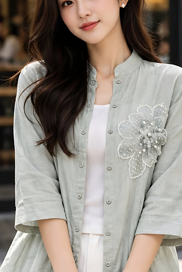 Floral Detail Shirt + Inner