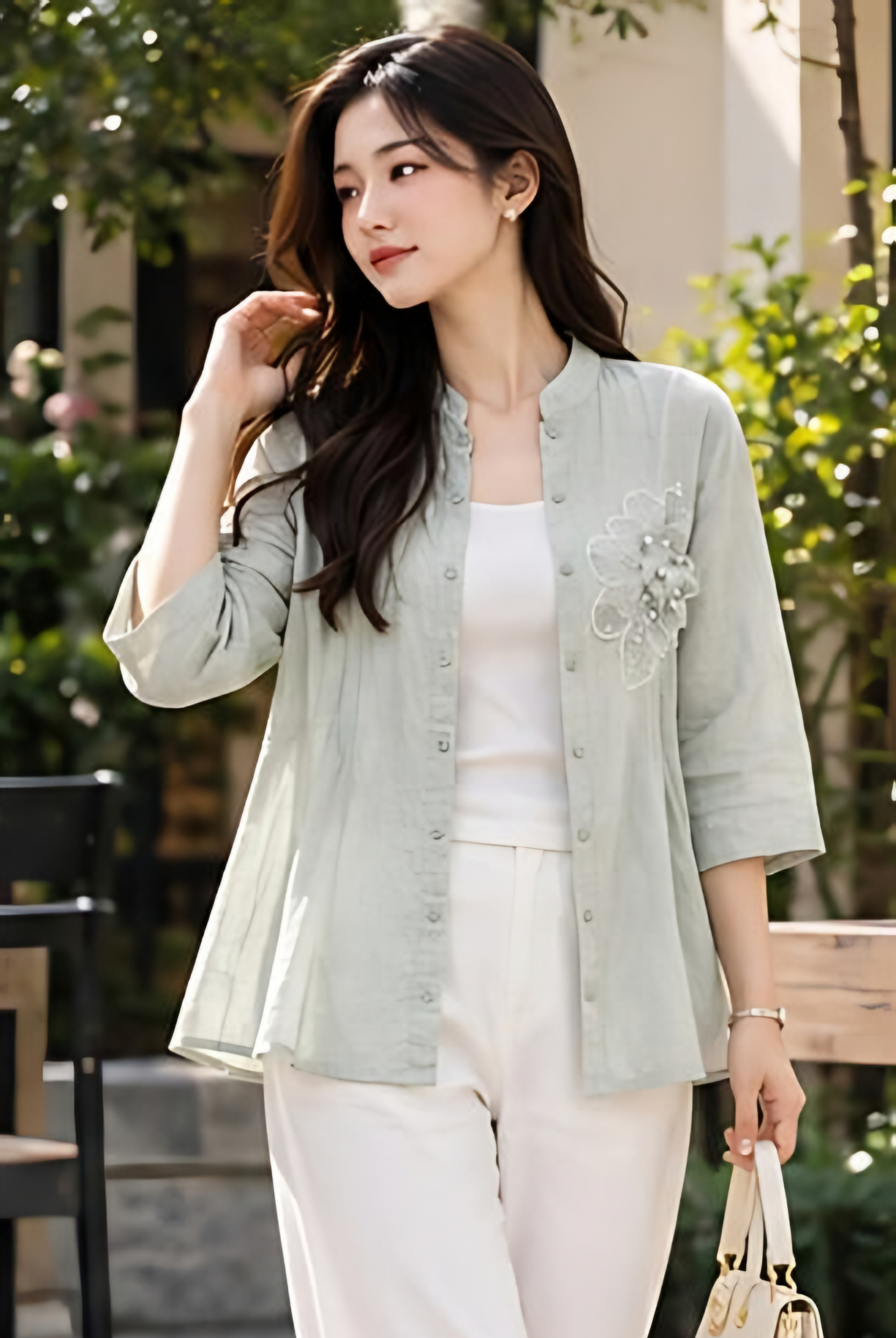 Floral Detail Shirt + Inner