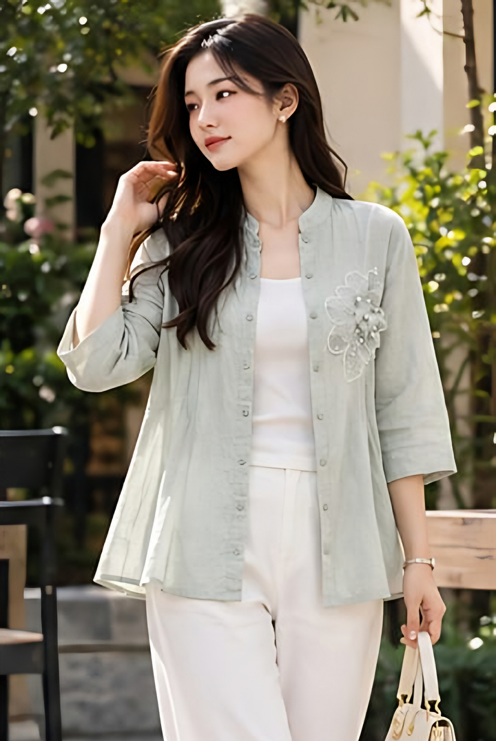 Floral Detail Shirt + Inner
