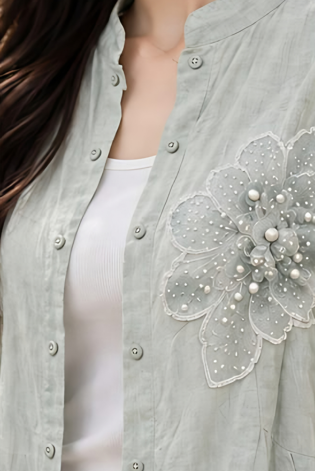 Floral Detail Shirt + Inner