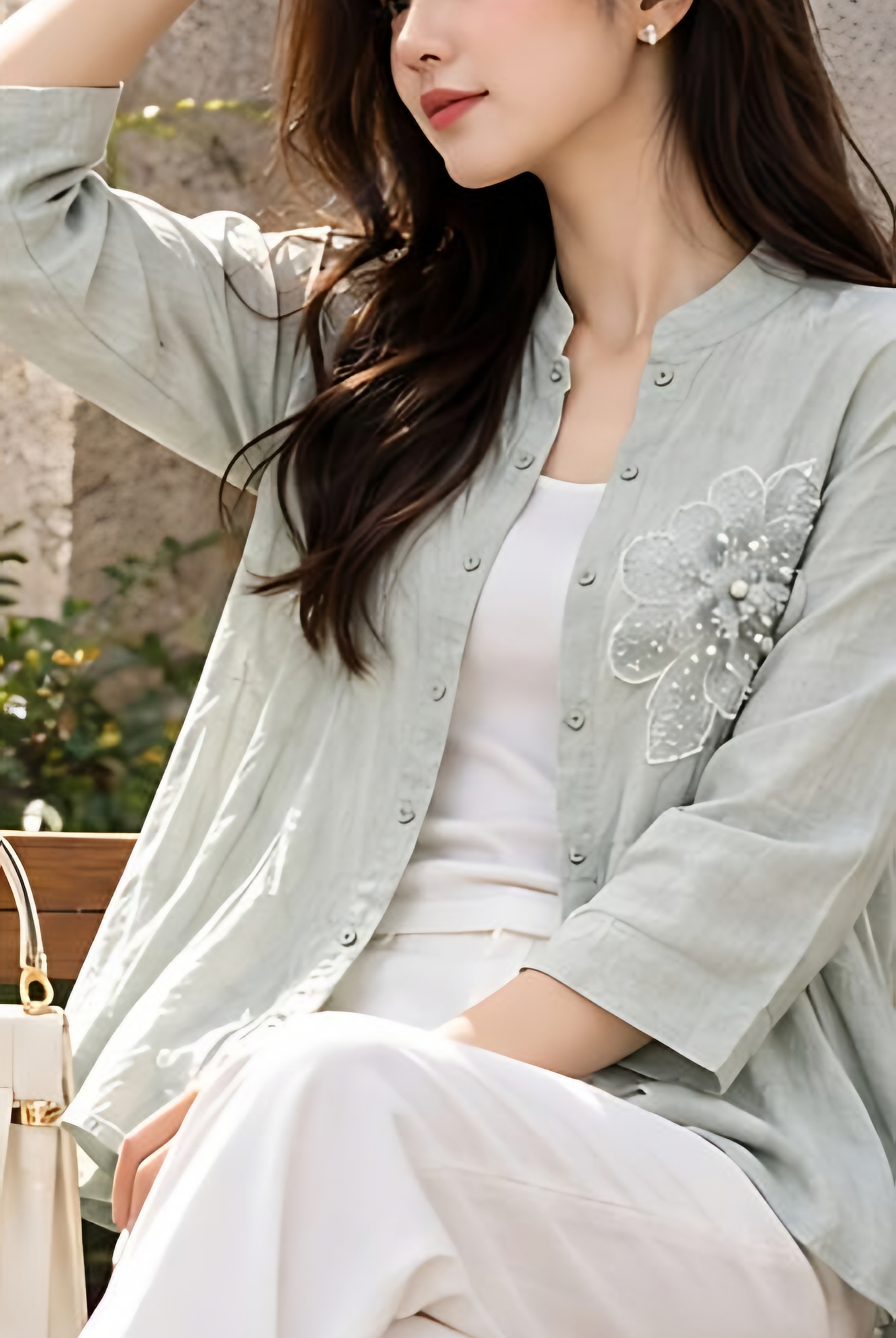 Floral Detail Shirt + Inner