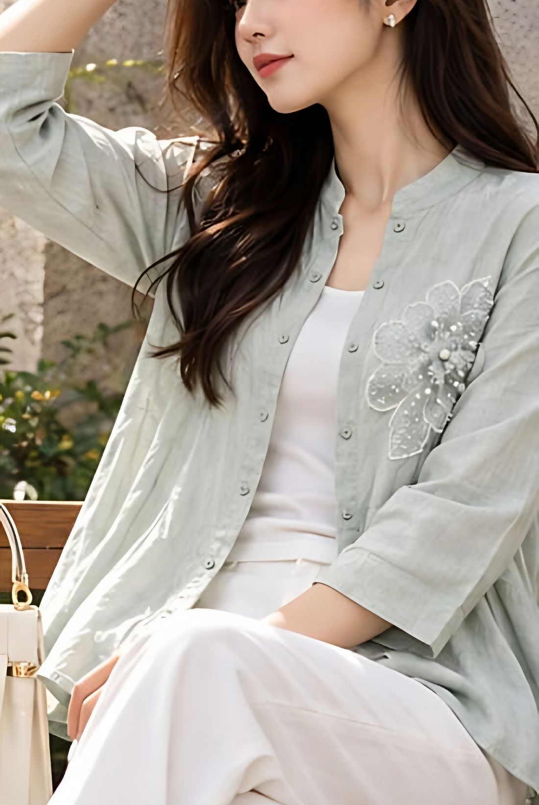 Floral Detail Shirt + Inner