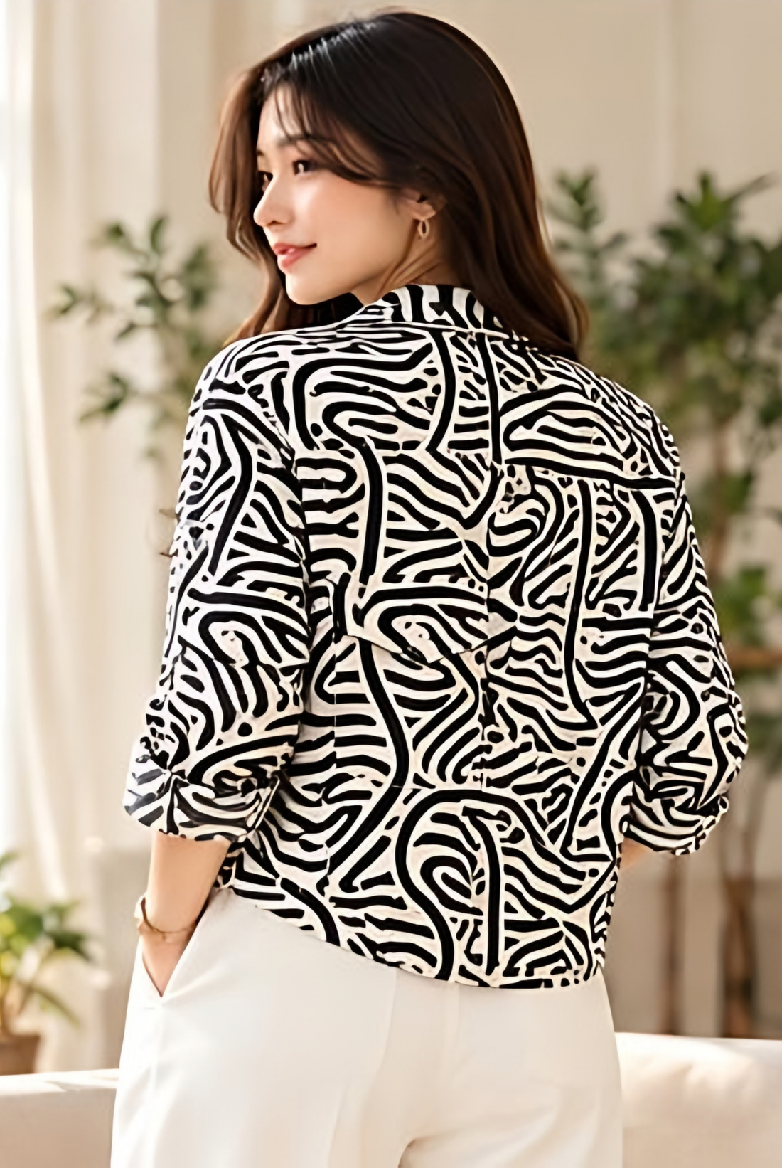 Monochrome Crop Shirt + Inner