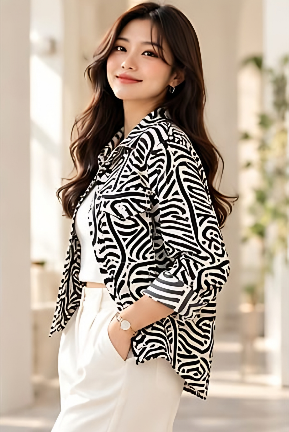 Monochrome Crop Shirt + Inner
