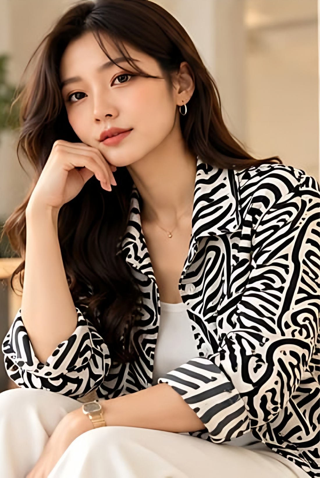 Monochrome Crop Shirt + Inner