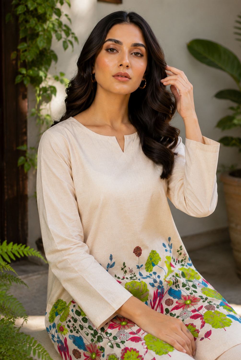 Ivory Botanical Printed Co-Ord Set
