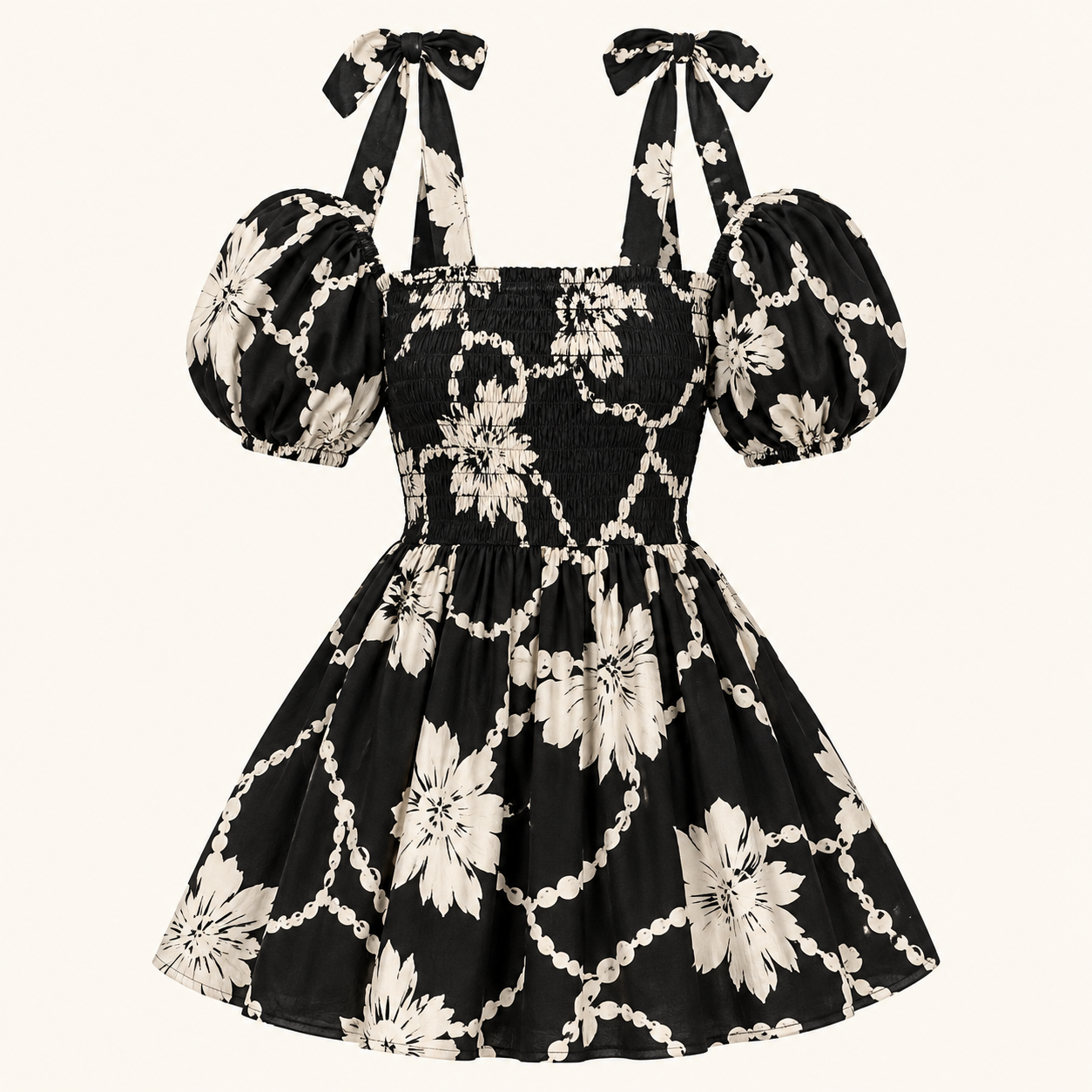 Lily Printed Tie-Neck Top