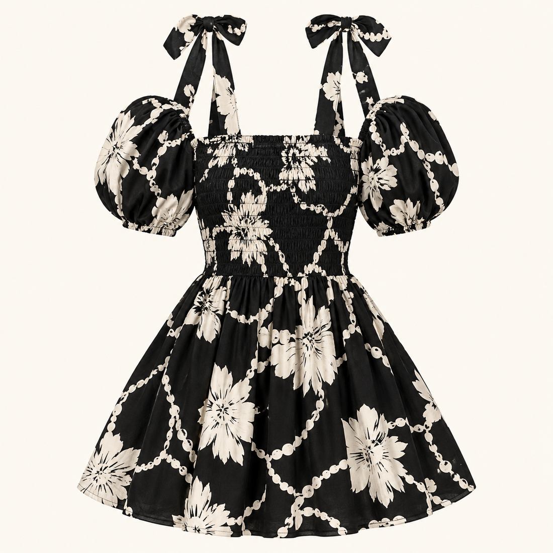 Lily Printed Tie-Neck Top