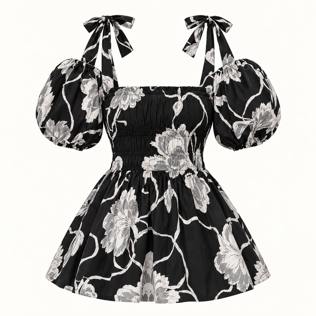 Lily Printed Tie-Neck Top