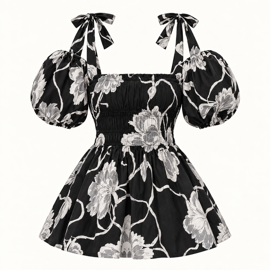 Lily Printed Tie-Neck Top