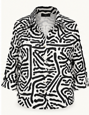 Monochrome Crop Shirt + Inner