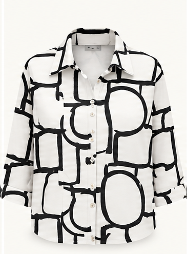 Monochrome Crop Shirt + Inner